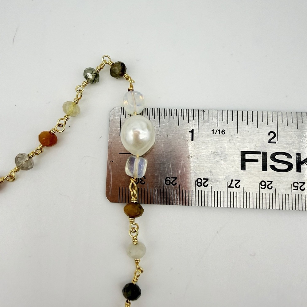 HSN Joya 925 Freshwater Pearl & Gemstone Necklace Flapper 62 Inches Layering‎ - Picture 13 of 15